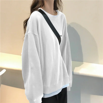 Women Sweatshirts Letter T-shirt Summer Korean Fashion Thin Chic Hoodie Shirt Long Sleeve Top Women's Loose Pullover Y2k Clothes