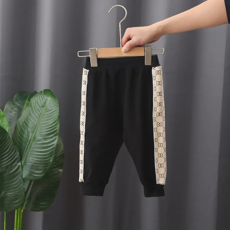 Autumn Spring New Children Fashion Full Printing Clothing Sets Baby Boys Handsome Zipper Jacket+Pants Toddler Tracksuit.