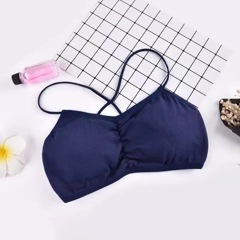 1pcs Womens Top Cross Strap Sports Bra Thin Push Up Sport Bra Yoga Gym Crop Tops Brassiere Fitness Breathable Girls Student Bras.