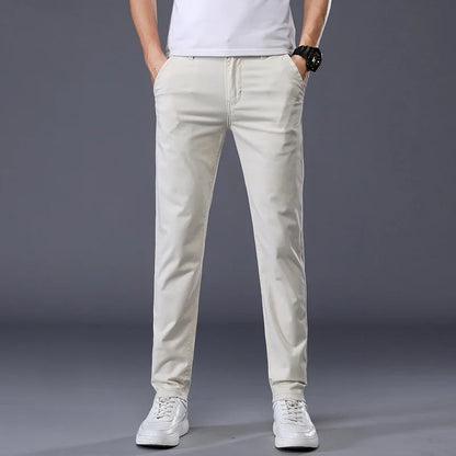 Thin Men's Pants Classic 7 Colors Summer New Casual Pant Business Fashion Stretch Cotton Slim Brand Male Trousers