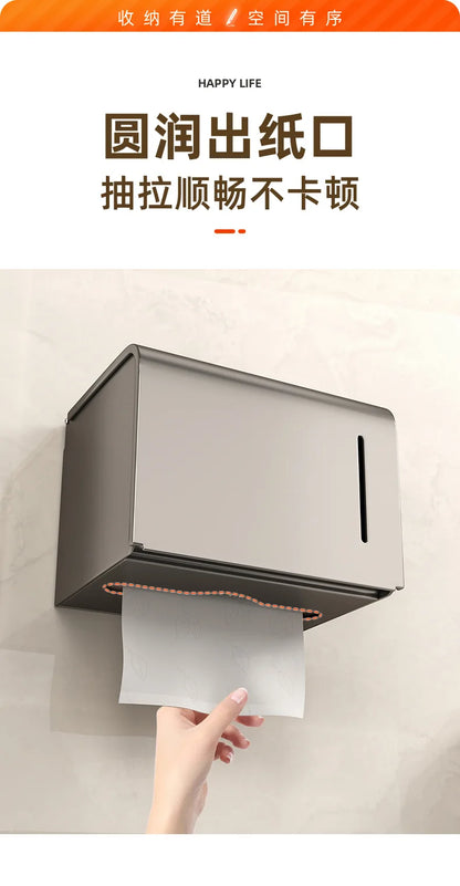 Wasserdichte Toilettenpapierbox zur Wandmontage, perforierte Rollenpapier-Schublade, Handtuch, Schublade, Aufbewahrungsregal, Organizer, Badezimmer