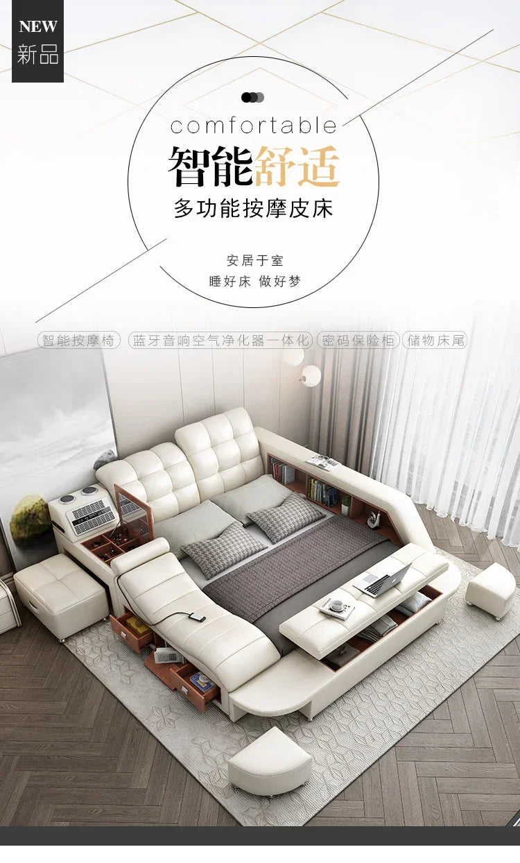 Master Under Storage Doppelbett Ästhetisches Master Nordic Multifunktionales Schlafzimmer Bettgestell Modernes Design Cama Casal Möbel