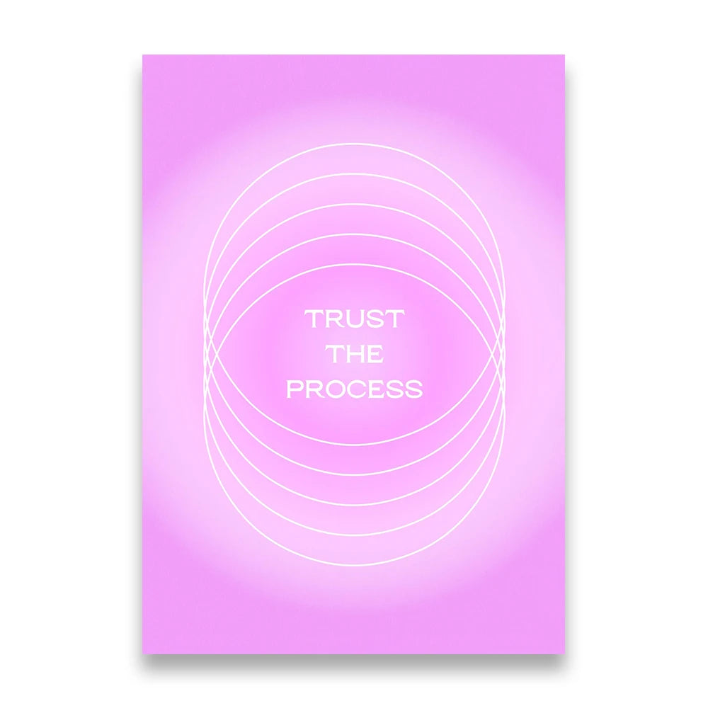Pink Gradient Aura Spiritual Affirmation Wall Art Canvas Painting Nordic Posters And Prints Wall Pictures For Living Room Decor.