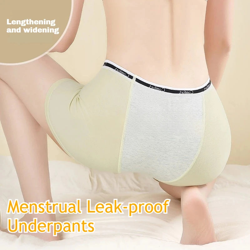 Women's Boxer Physiological Underpants Menstrual Underwear Cotton Briefs Breathable Large Size Fat Girl Boxers Skirt Safety Pant.