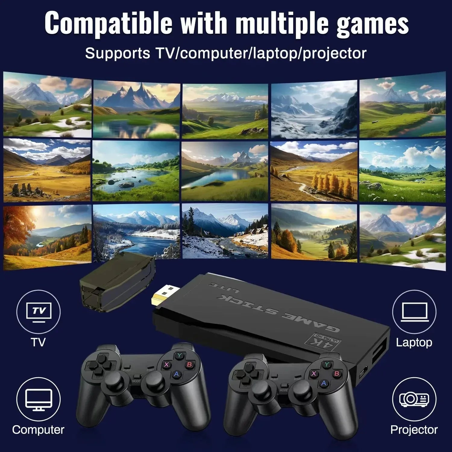 M8 4K Video Game Console Built-in 20000 Games Wireless Controller Gamepad Retro Handheld Game Player For PS1 Dropshipping.