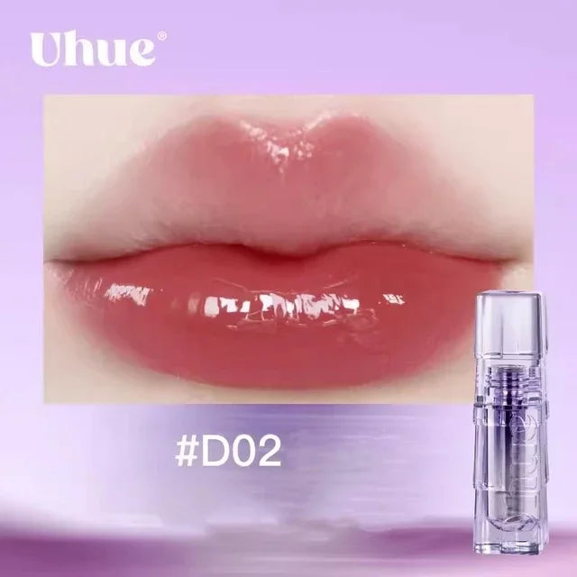 Uhue Lip Gloss Moisturizing Hydrating Glass Lip Glaze Crystal Fruit Nourishing Lipstick for Women Lipstick Makeup Cosmetics