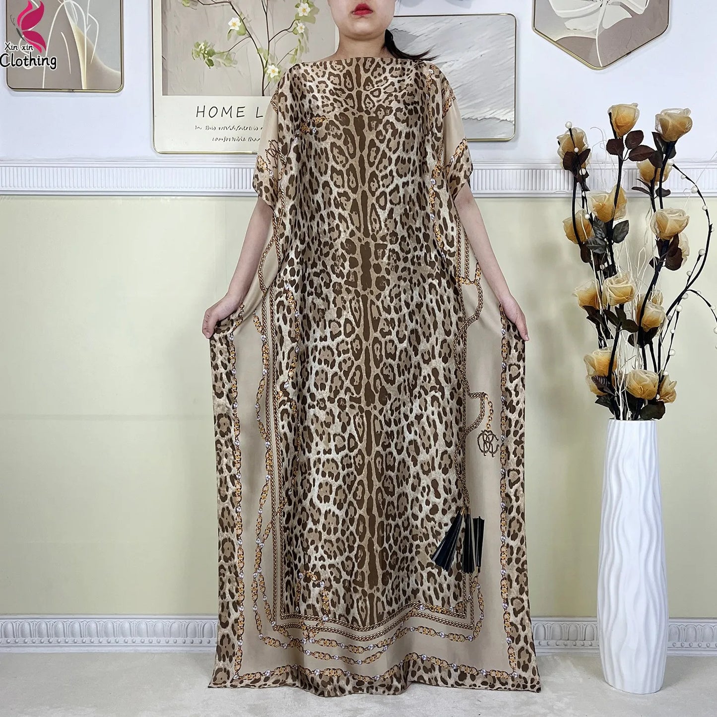 2025 New Beach Party Dress Soft Silk Fabric Loose Short Sleeve Dubai Women Vacation Dress African Abaya Islam Lady Casual Dress.
