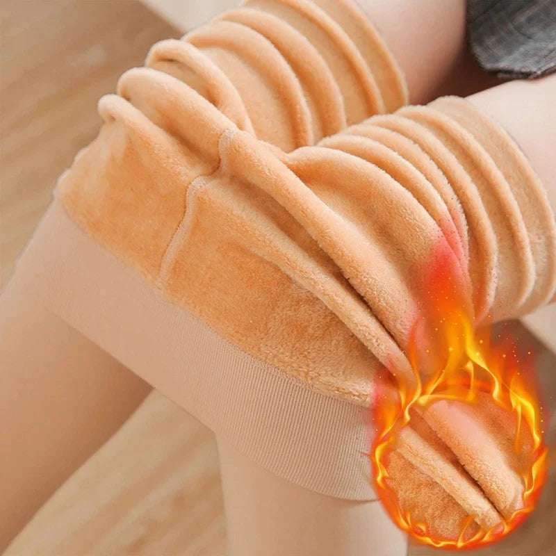 Frauen Winter Verdicken Leggings Warme Hohe Taille Einfarbig Samt für Weibliche Verdickte Samt Strumpfhosen Dehnbare Schwarze Strumpfhosen.