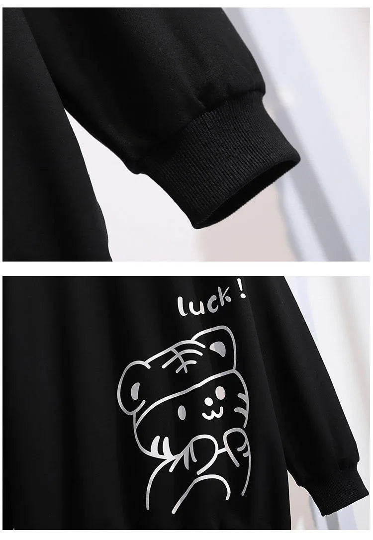 170Kg Plus Größe frauen Büste 170cm Frühling Herbst Lose Oansatz Langarm Cartoon Print Sweatshirts 6XL 7XL 8XL 9XL 10XL 11XL