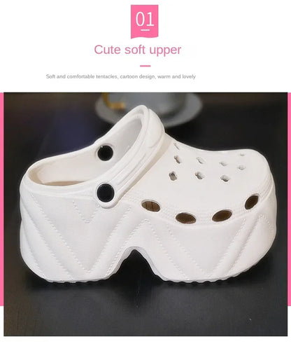 Women's Slippers 9CM High Platform Garden Fashion Clogs Shoes Women's Slippers Thick Bottom EVA Sandals Summer Girls Slippers.