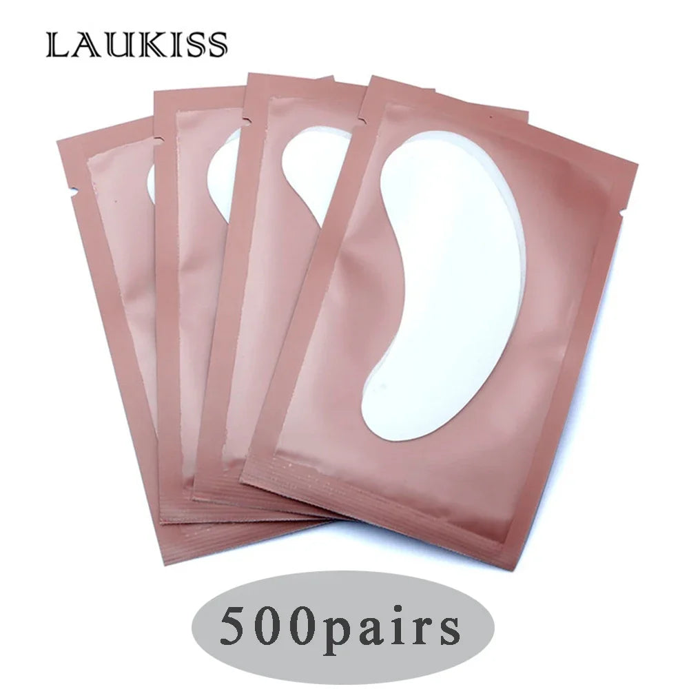 50/500/1000pcs Hydrogel Patches for Eyelashes Building Eyelash Extension Under Eye Pads Lash Stickers Tools Wholesale LAUKISS