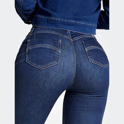 Slim High-waist Jeans Women's Sexy Skinny Pencil Pants Washed Denim Long Trousers 2025 Autumn New Ladies Zipper Streetwear