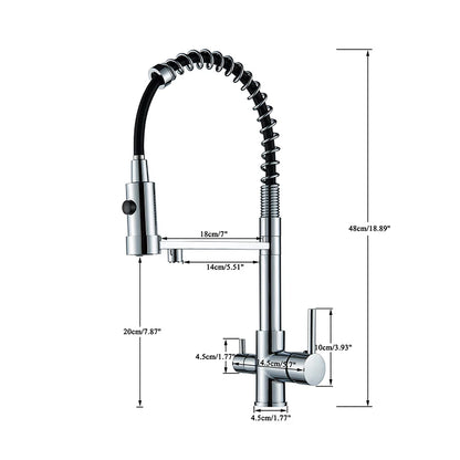 Filtered Kitchen Faucet Pure Water Kitchen Faucet Dual Handle Hot&Cold Drinking Water Purified Kitchen Mixer Taps