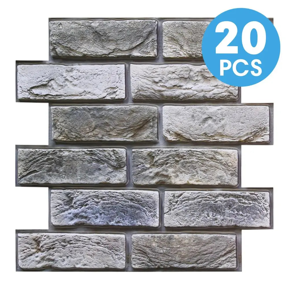 10/20pcs 3D Faux Brick Peel and Stick Wall Panels, Waterproof PVC Wall Stickers, Easy to Install, Home Wall Decor