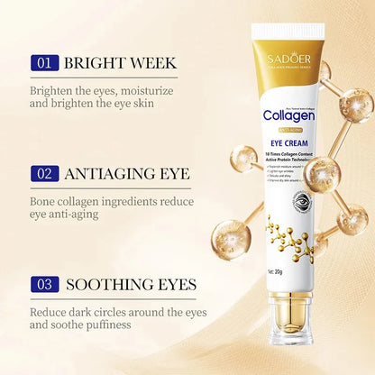 SADOER Collagen Eye Cream skincare Anti Dark Circles Eye Bags Firming Moisturizing skincare Eyes Cream Skin Care for Eyes.