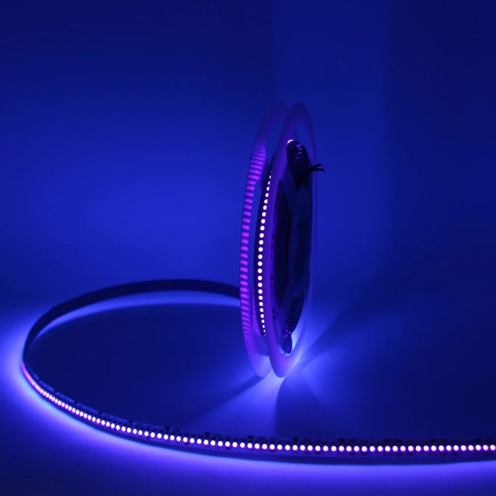 UV LED Strip Light 12/24V 60/120/240LEDS/M Ultraviolet LED Diode Ribbon SMD 2835 Purple Flexible Tape for DJ Fluorescence.