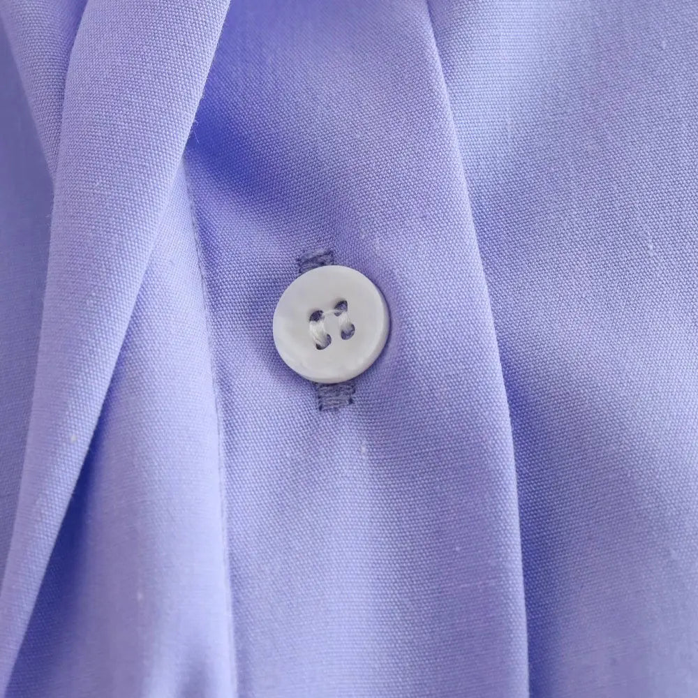 Women Fashion Loose Cropped Shirts Vintage Long Sleeve Front Button Female Blouses Blusas Chic Tops.