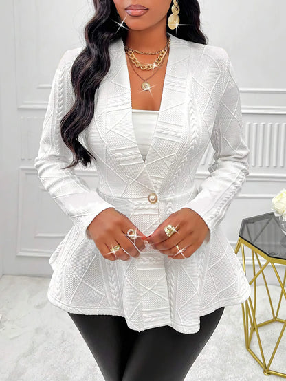 2024 neue Mode Herbst Feste Jacken Frauen Schlank Strukturierte Langarm Mäntel Frauen Elegante Single Button Jacken Weibliche Damen.