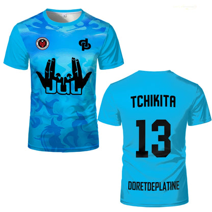 New Summer Maillot JUL Jersey Tchikita Youth Breathable Quick Dry Training Football T-shirt Men and Women Fashion Sports Tees.