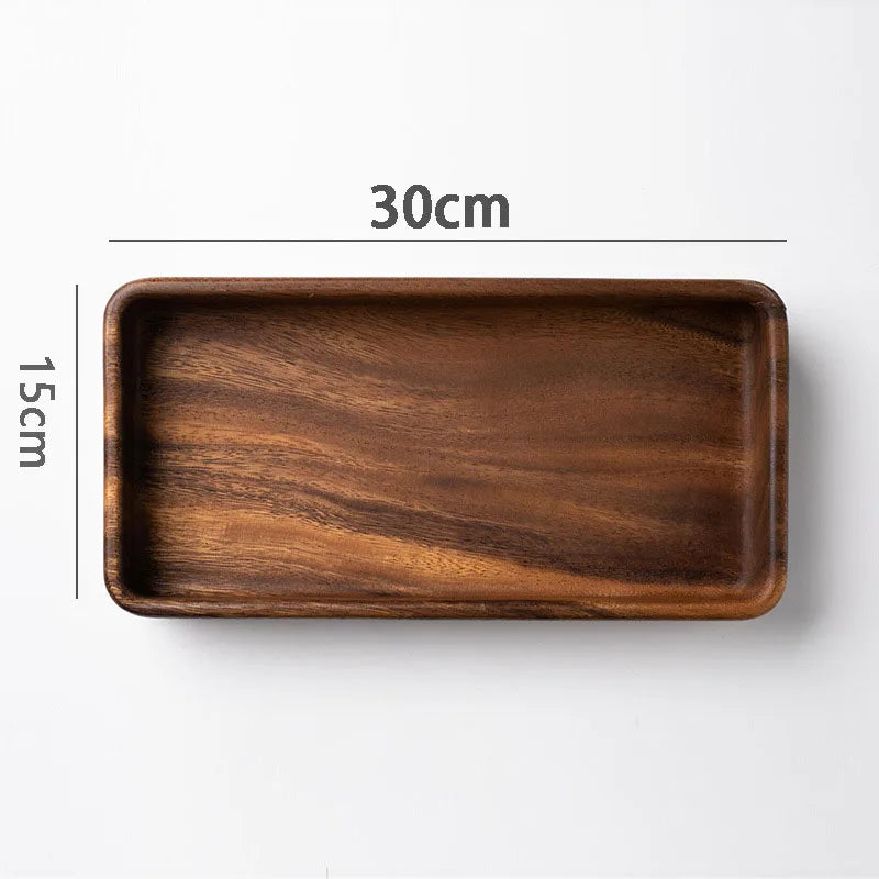 Black Walnut Wood Storage Tray Modern Afternoon Tea Dessert Organizer Living Room Desktop Dry Fruits Container Home Decoration.