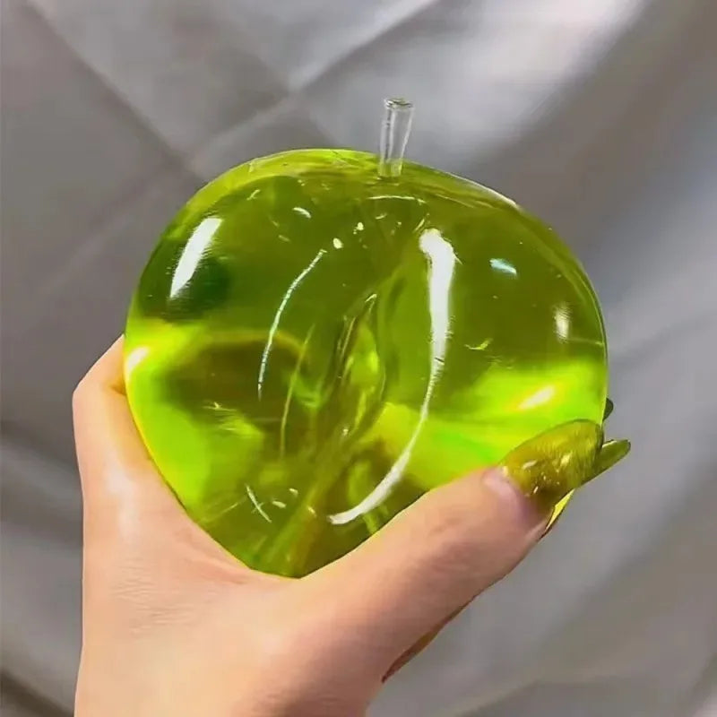 Squishy Green Apple Stress Ball Soft Fidget Sensory Toy for ADHD Autism Slow Rebound Squeeze Toy for Adults Kids Christmas Gift.