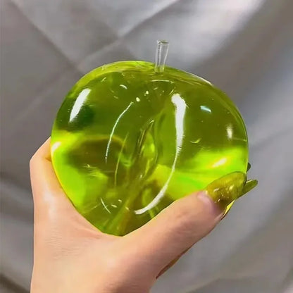 Squishy Green Apple Stress Ball Soft Fidget Sensory Toy for ADHD Autism Slow Rebound Squeeze Toy for Adults Kids Christmas Gift.