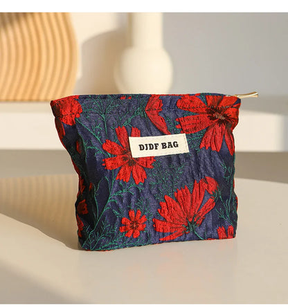 Mini Female Cosmetic Bag Portable Red Soft Small Sanitary Napkin Storage Bag Commuter Coin Key Bag Portable Bank Card Bag