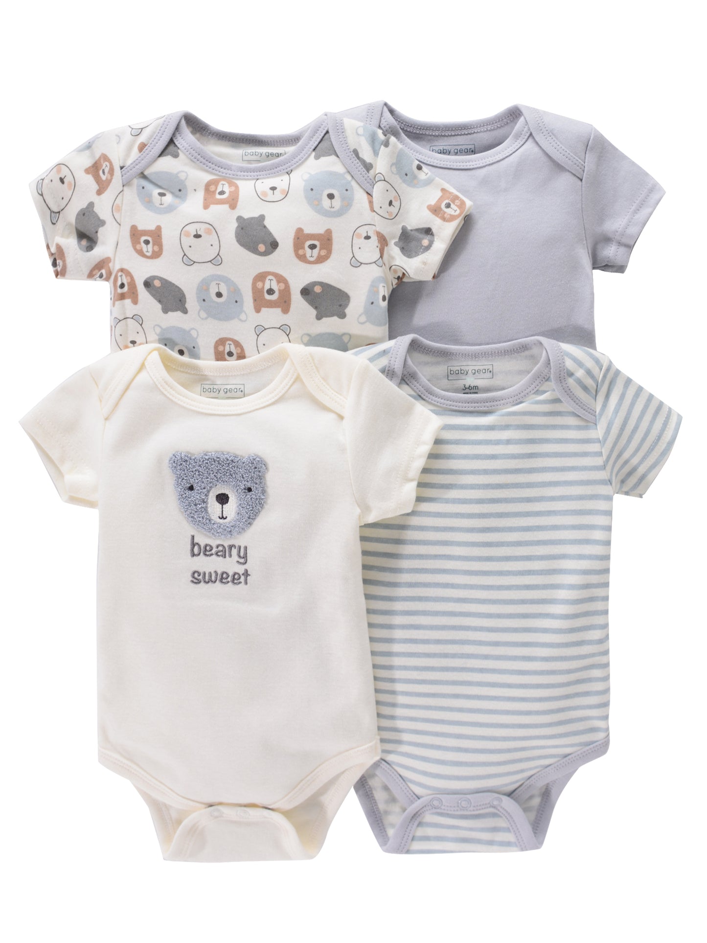 4PCS Neugeborenen Strampler Kurzarm Rundhals Cartoon Tier Blumen Drucken Body Onesies Für Baby Jungen Und Mädchen Kleidung