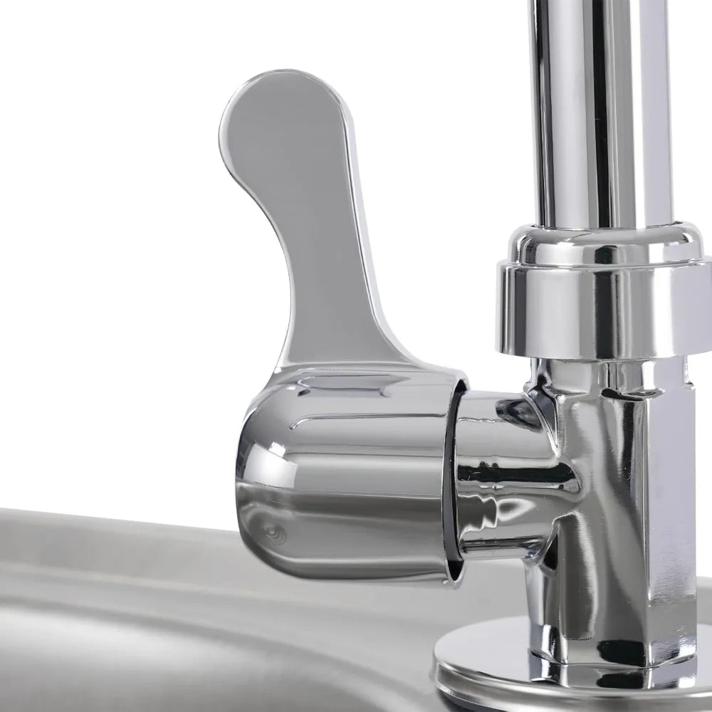 Edelstahlspüle, freistehendes Spülbecken mit 1 Becken, mobiles Spülbecken, Küchenspüle mit Wasserhahn, 42 x 37 x 83 cm, für Bars, Restaurant, Küche