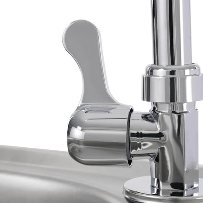 Edelstahlspüle, freistehendes Spülbecken mit 1 Becken, mobiles Spülbecken, Küchenspüle mit Wasserhahn, 42 x 37 x 83 cm, für Bars, Restaurant, Küche