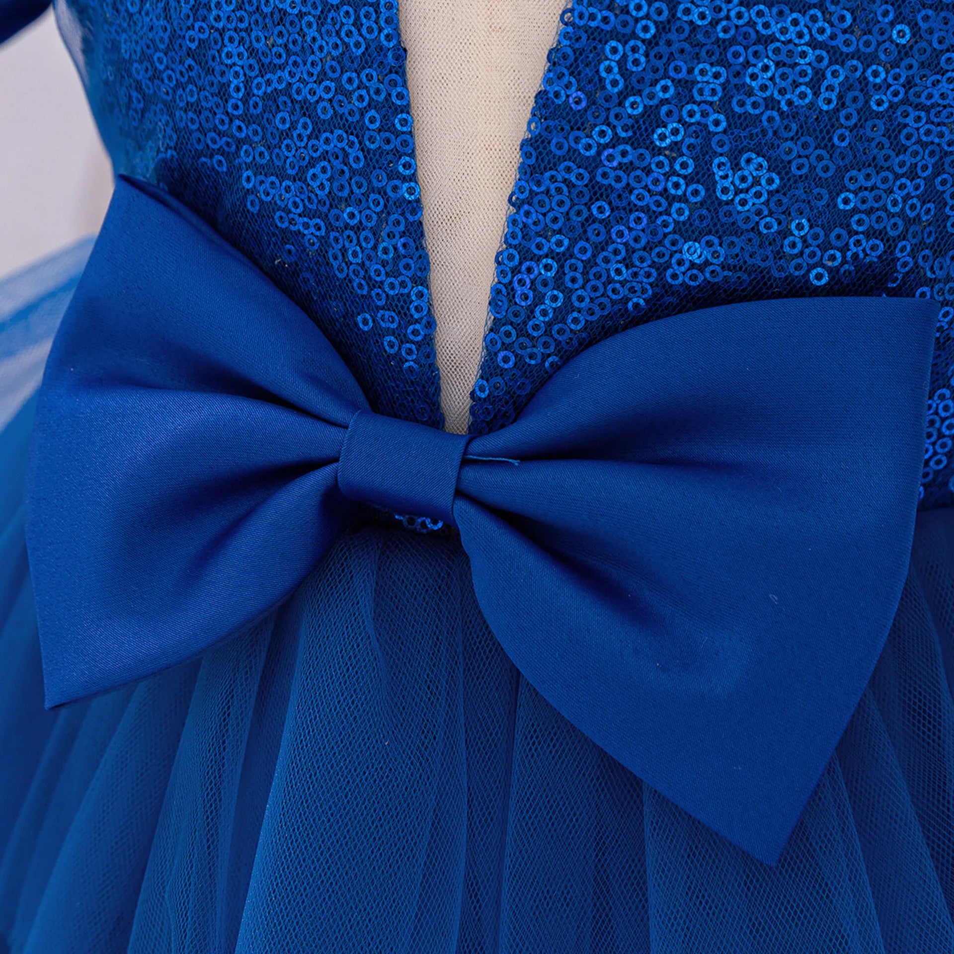 Kinder Abendkleid Pailletten Puffärmel Prinzessin Kleid Mesh Puffed Kleid Geburtstag Party Host Kleid.