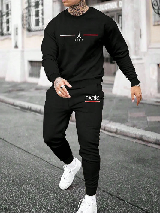 Jogging Mens Tracksuit Printing Single Piece O Neck Sweatshirt Sweatpants Man Clothing Casual Office Hoodies Fashion Streetwear.
