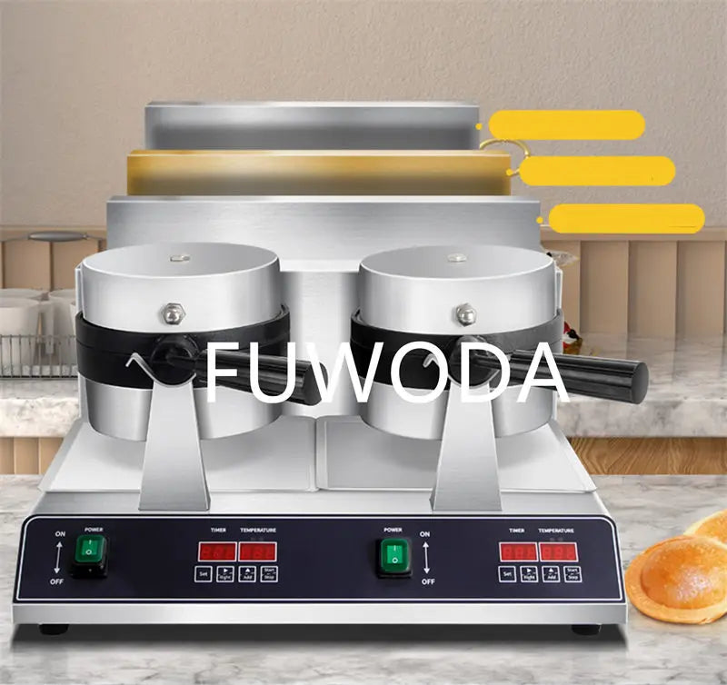 Digital Display Double-Headed UFO Burger Waffle Donut Machine Stainless Steel Hot Sale Electric Ice Cream Waffles Burger Maker.