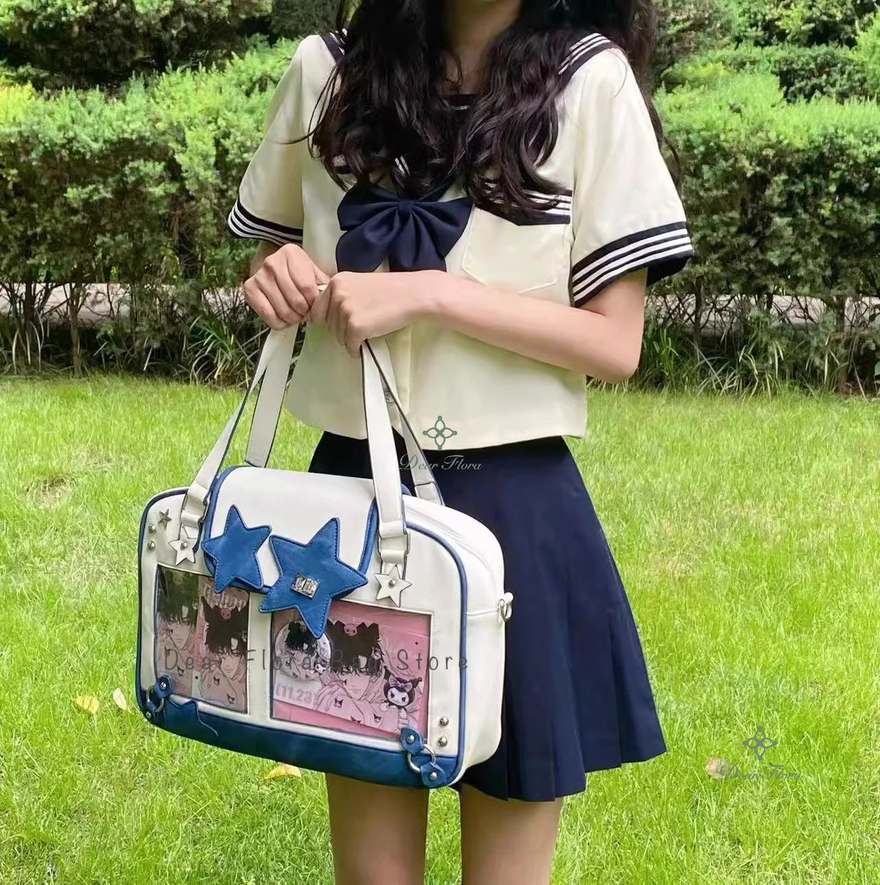 Y2K Trendy Star Ita Bag Lolita Girl Transparent Pocket Fashion Crossbody Bag Women's DIY Display Shoulder Bag Cute Purse Handbag.