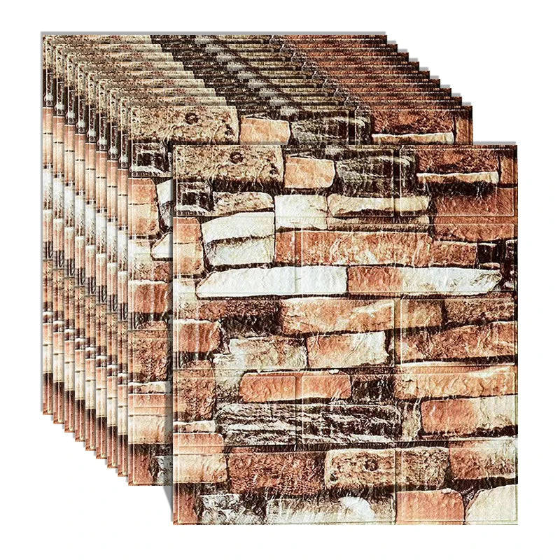 10/20/30/40/50pcs DIY 3D Simple Brick Pattern Wall Stickers,Thickened, Sound-proof,Waterproof,Moisture-proof