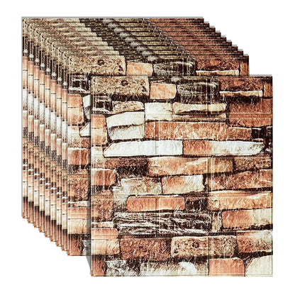 10/20/30/40/50pcs DIY 3D Simple Brick Pattern Wall Stickers,Thickened, Sound-proof,Waterproof,Moisture-proof