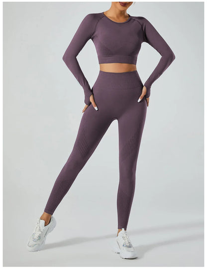 Seamless Cross-Border Running Sports Top Breathable Fitness Jacket Training Quick-Dry Outerwear Long Sleeve Yoga Wear For Women.