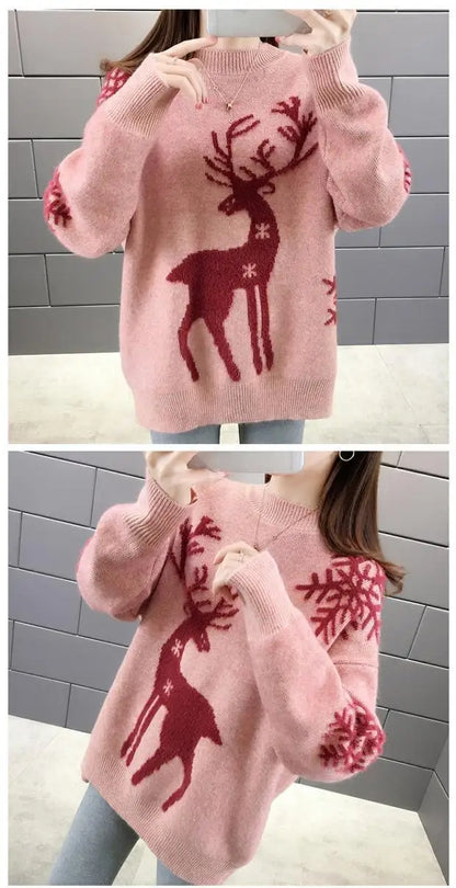 Herbst Winter Neue Langarm Stricken Pullover Oansatz Alle-spiel Lose Plus Größe Süße Pullover Mode Lässig Frauen Kleidung.