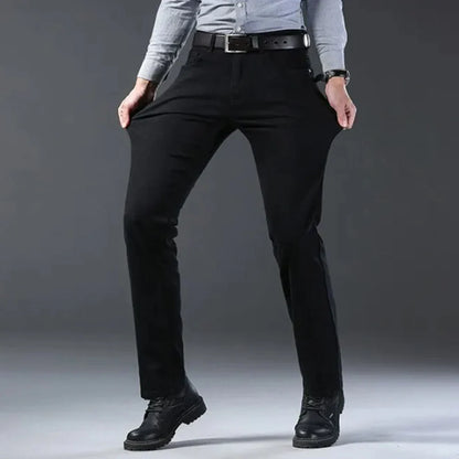 Wthinlee Spring Summer Business Jeans Men Light Blue Casual Straight Stretch Fashion Classic Work Denim Trousers Brand Clothing.