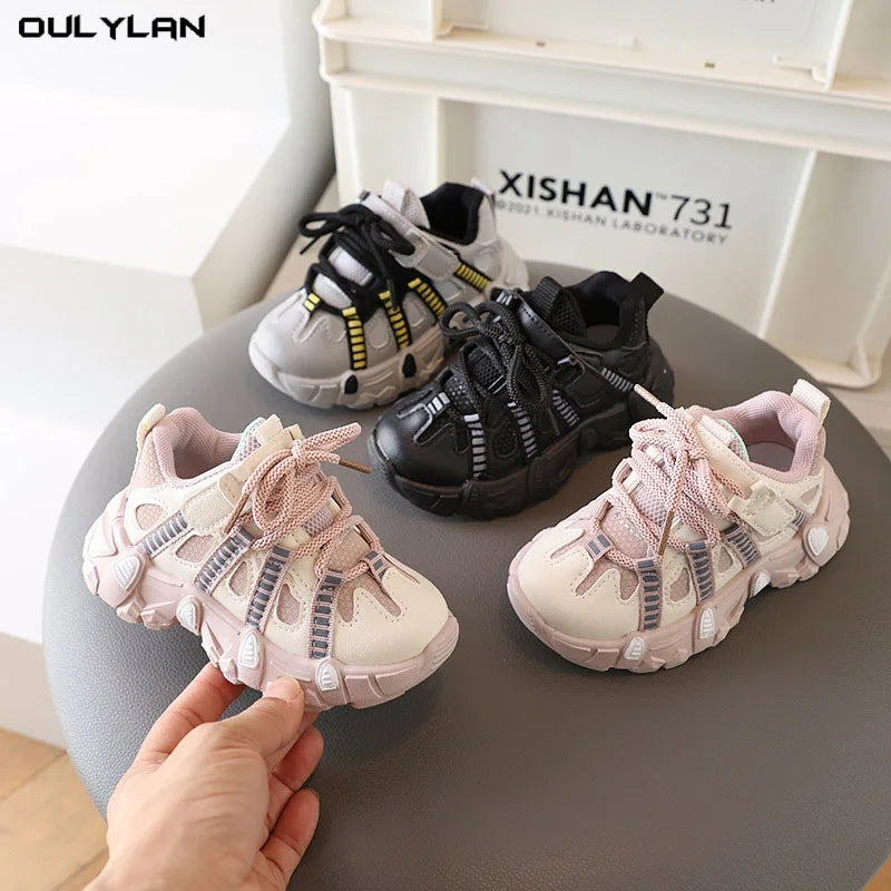 Oulylan Children Casual Shoes Thick-soled Sports Shoes Infant Footwear Boy Sneakers Breathable Non-slip Baby Shoes.