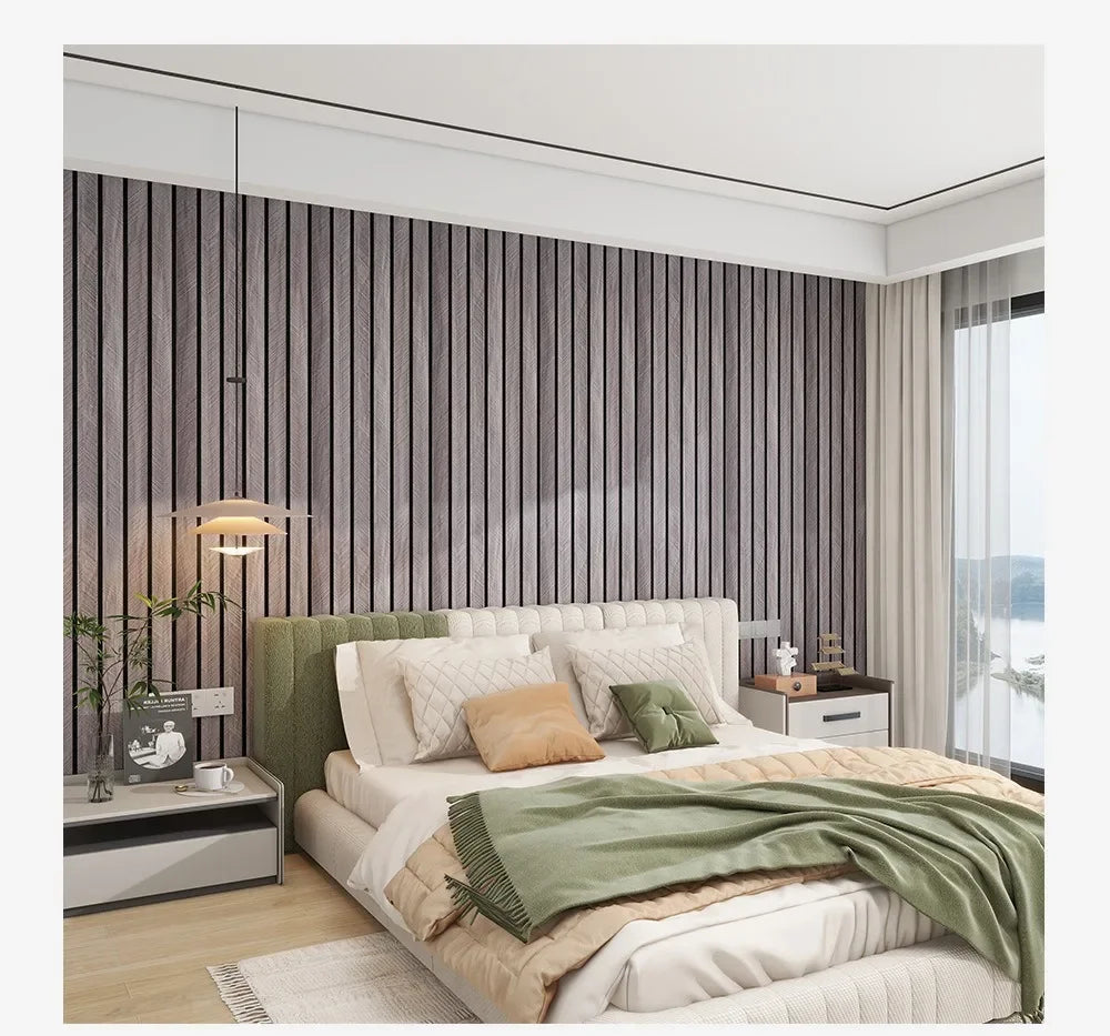 Faux Grille Wall Stickers Self Adhesive Wallpaper for Bedroom Walls Thick Foam Wood Grain Peel and Stick Wallpapers Home Decor