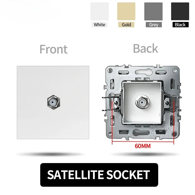 80 mm Typ Rahmen Steckdose 1/2-Wege-Wandknopfschalter USB Typ-C-Anschlüsse Steckdose EU-Standard für Deutschland DIY Teil freie Kombination