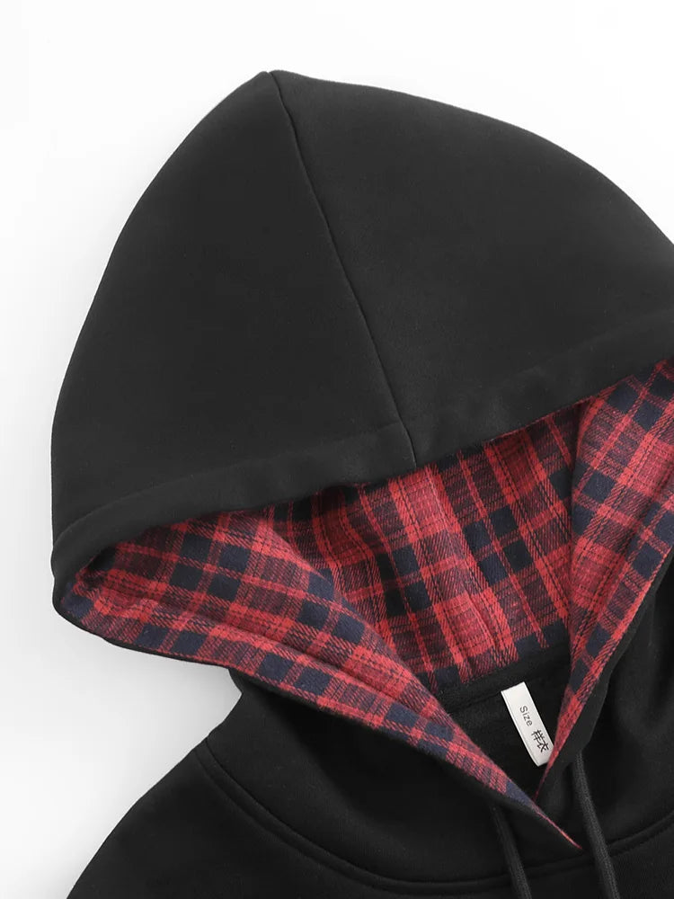 GIBSIE Plus Size Bow bestickter lockerer Hoodie Damen Herbst und Winter koreanische Kapuzen-Fleece-verdickte Pullover-Sweatshirts.