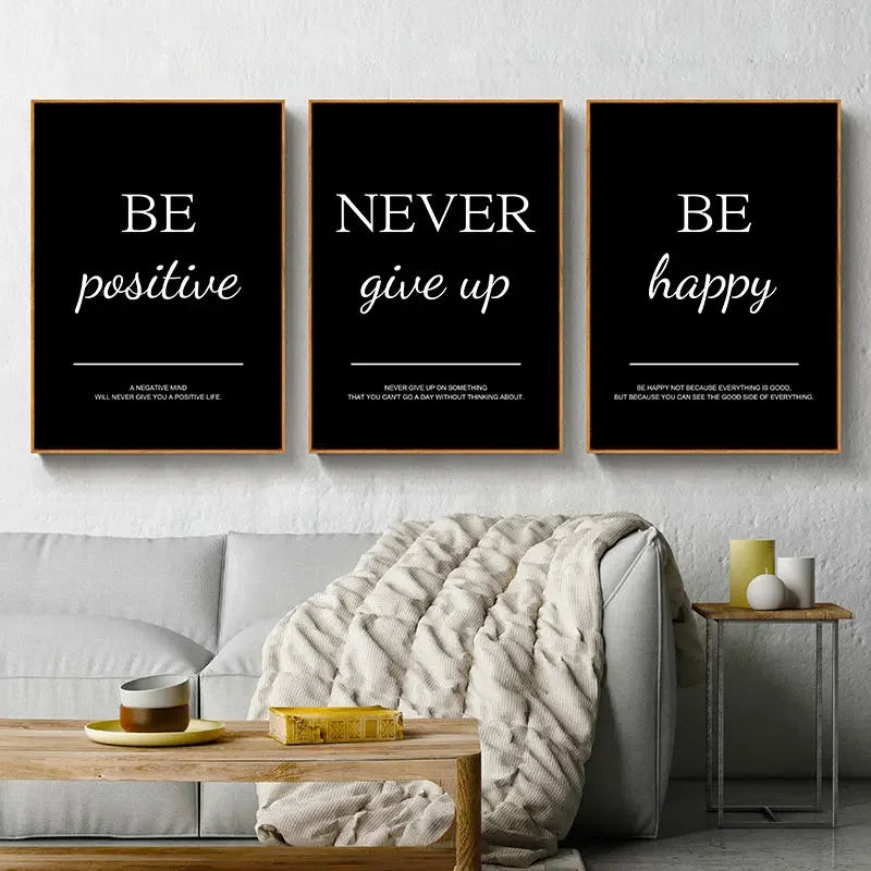 Modern Simple Inspirational Quotes Canvas Art Painting Prints Nordic Wall Decorative Posters for Living Room Office Home Decor.