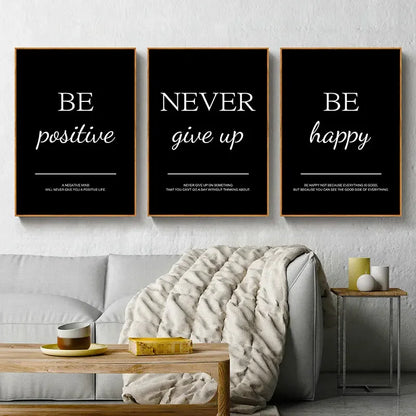 Modern Simple Inspirational Quotes Canvas Art Painting Prints Nordic Wall Decorative Posters for Living Room Office Home Decor.