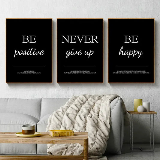 Modern Simple Inspirational Quotes Canvas Art Painting Prints Nordic Wall Decorative Posters for Living Room Office Home Decor.