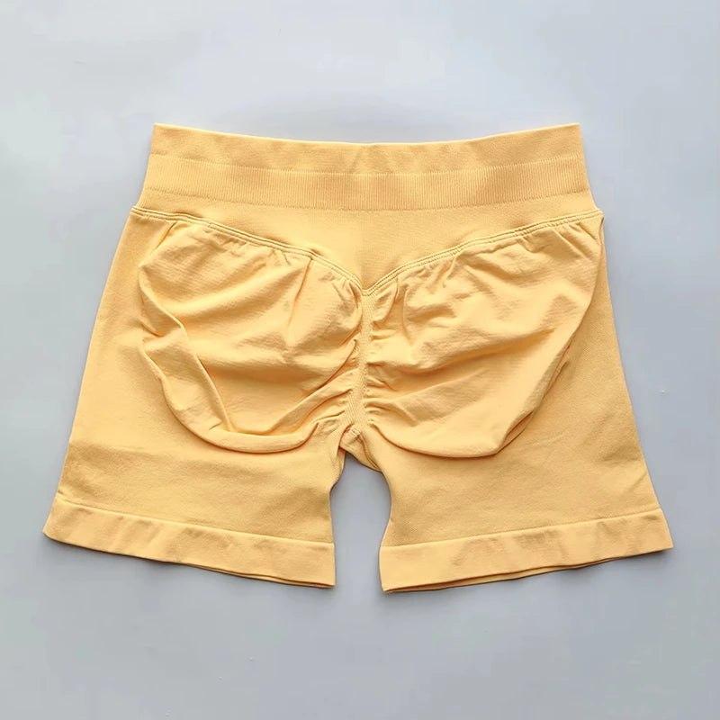 Yoga Shorts Resistance Exercise Shorts Seamless Low Waist Scrunch Bum Gym Shorts Workout Biker Short Stretch Fitness Sportwear.