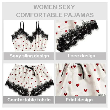 2PCS Pyjama Anzug Frauen Mode V-ausschnitt Stretch Satin Spitze Sexy Dessous Bowknot Pyjamas Schlaf Shorts Set Nachtwäsche Sling Set neue.