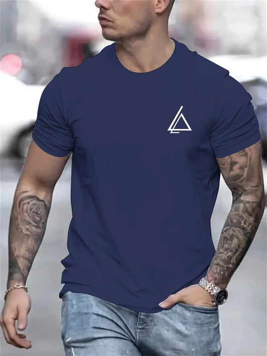 Summer men's clothing, 100% pure cotton, fashionable, casual and sporty T-shirt, mature men, loose short-sleeved on the street.