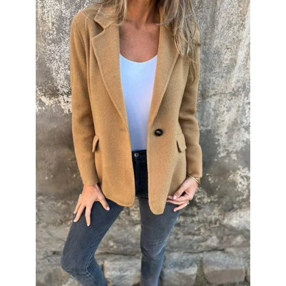 2025 neue Mode Herbst und Winter frauen Mäntel und Jacken Casual Button-Down Einfarbig Wolle Blazer frauen Kleidung.